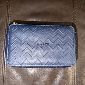 Missoni Navy Zigzag Quilted Zip Wallet